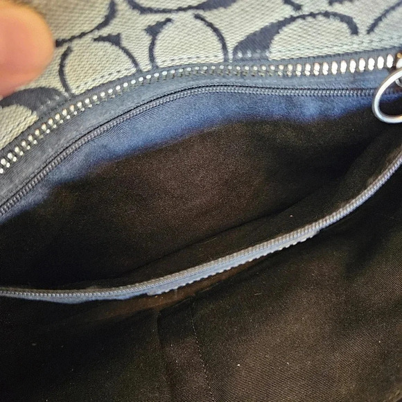 Coach Small Carryall Tote Bag Black Gray Signature Logo Canvas Leather 6830 - Picture 16 of 16